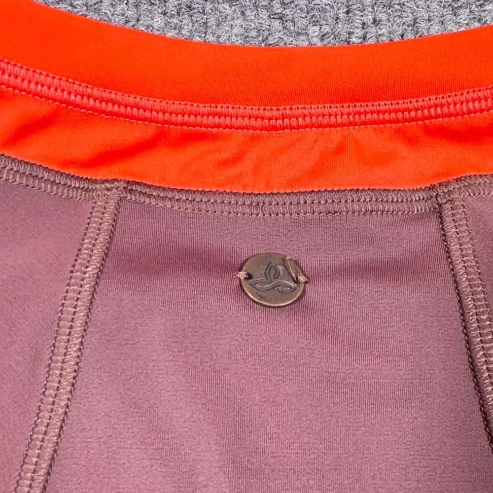 Prana Womens Colorblock Quarter Zip Long Sleeve Active Top Plum Orange Size‎ M